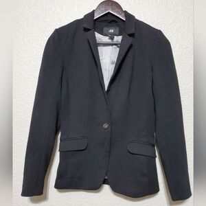 H&M Black Long Sleeve Collard Blazer Business Casual Formal Wear Women's Size 4
